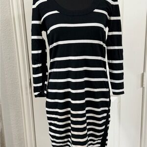 rag & bone Monochrome Striped Long Sleeve Dress